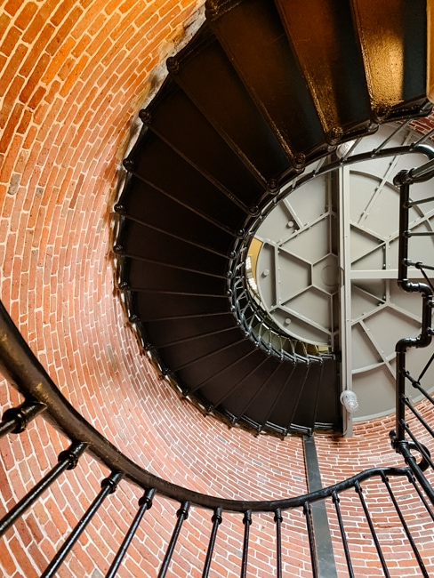 Inside a lighthouse on the Oregon Coast