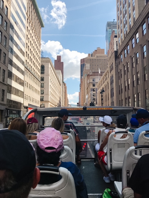 A good way to get around in NYC with kids is the Hop-on Hop-off Bus