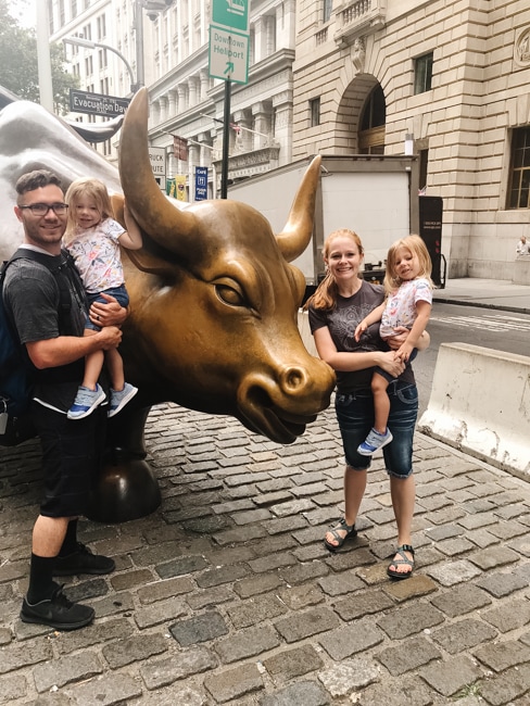 One of the quick things to do in NYC with kids is seeing the Charging Bull