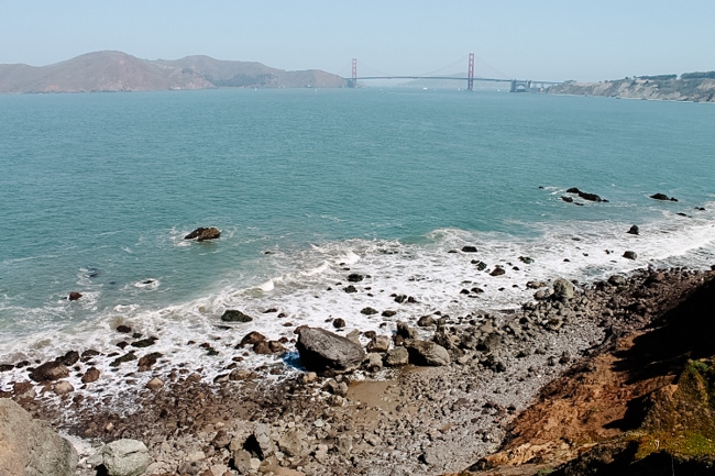 View of the Golden Gate Bridge from the Lands End Hike
