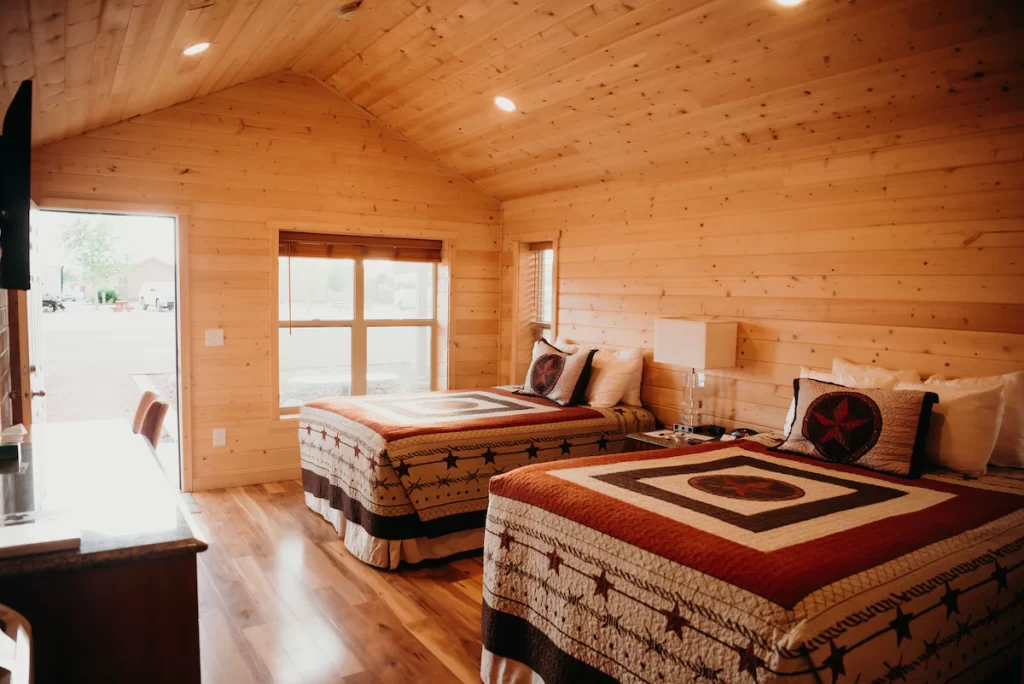 Inside a cabin at Duke's Slickrock Campgrounds and RV Park