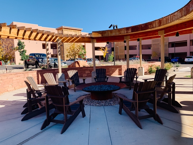 Outdoor fire pit at the Moab Resort