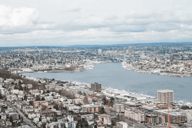 View of Seattle from the top of the Space Needle