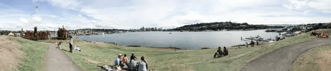 There is lots of room for kids to play at Gas Works Park