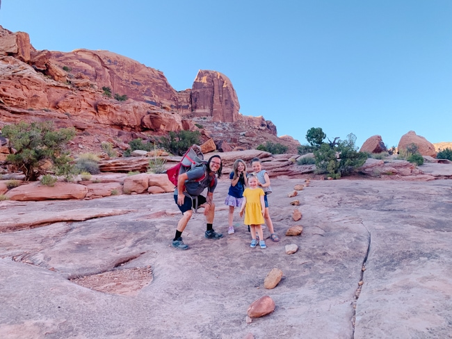 Family enjoying the Moab hiking trails