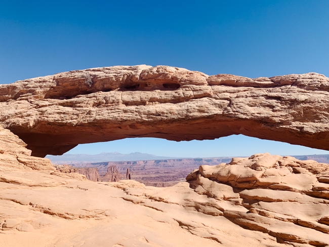 Mesa Arch is one of the most popular Moab hiking trails in Canyonlands