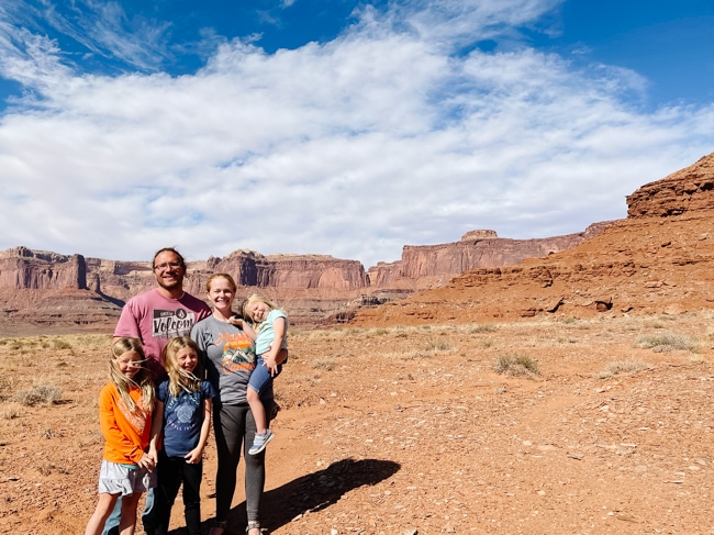 Driving the White Rim Road, one of the fun things to do in Moab with kids