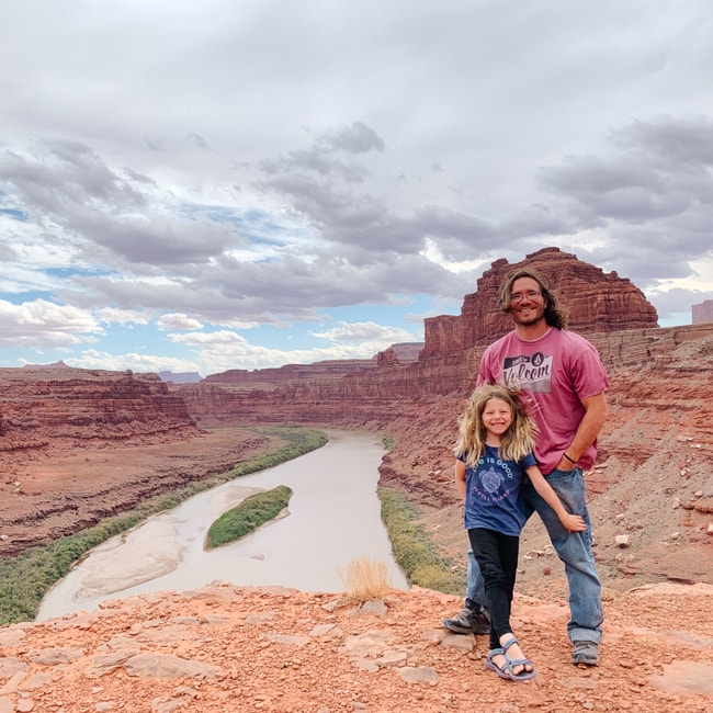 Father and daughter exploring Arches and Canyonlands