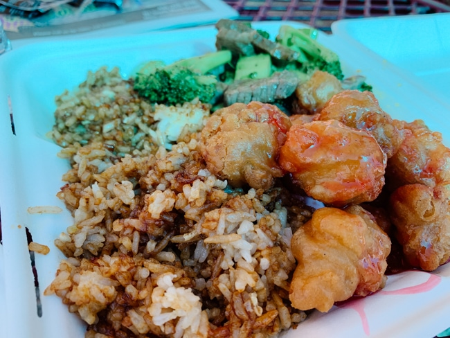 Food from the Red Wok Kitchen at the Moab Food Truck Park
