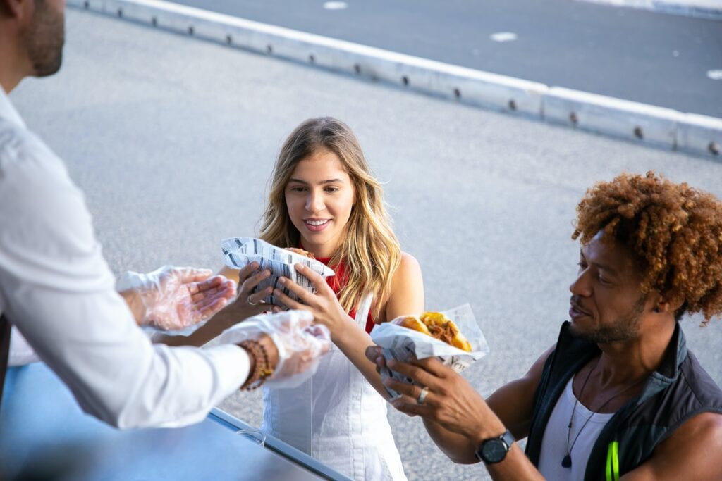 Getting food at the Moab Food Truck Park