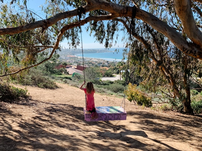 Swing in San Diego near the Birch Aquarium