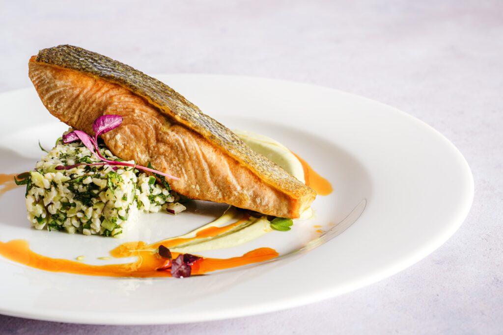 Salmon dinner plate