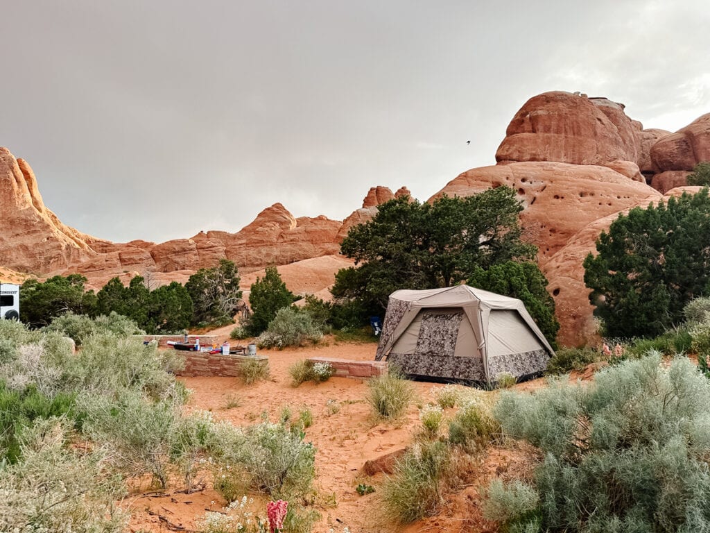 Tent camping in the national parks in Utah
