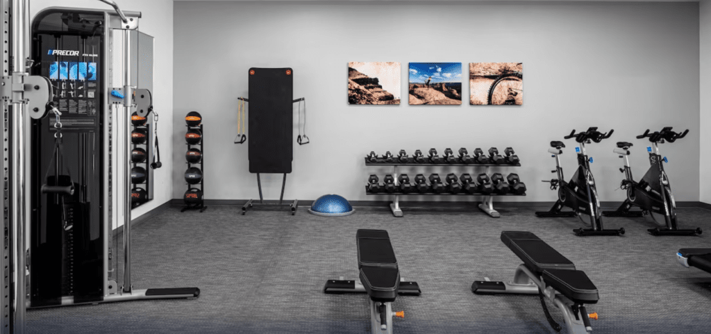 Fitness Center with exercise equipment