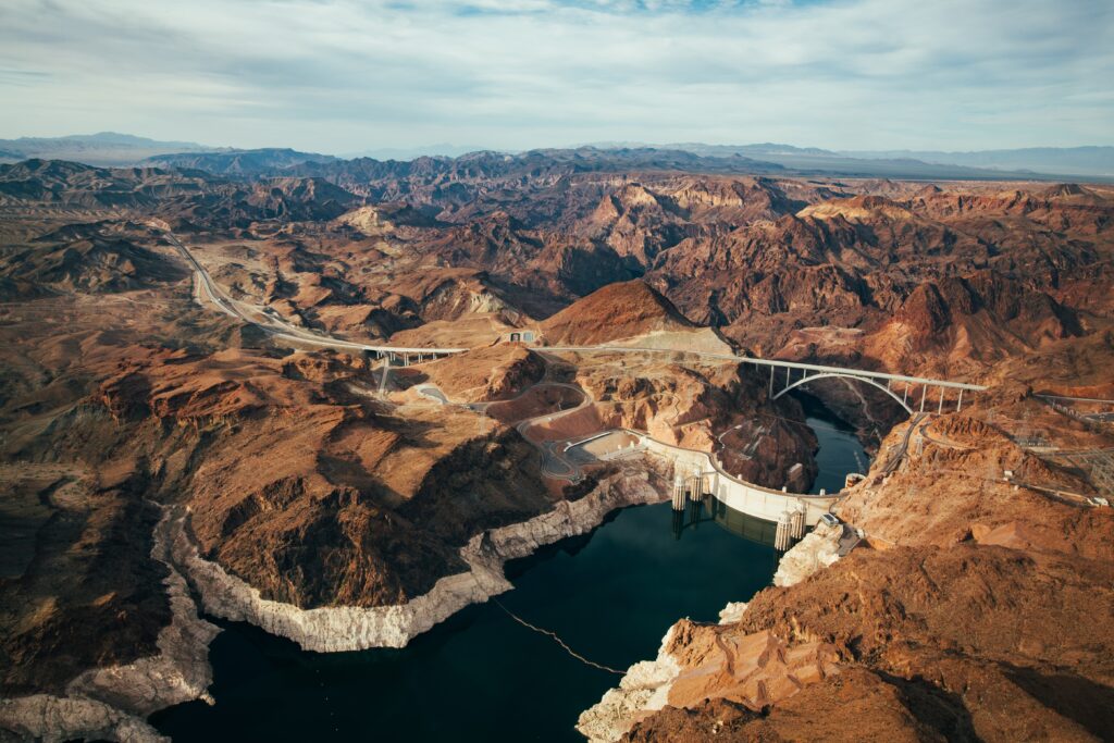 Aerial view of the Hoover Dam