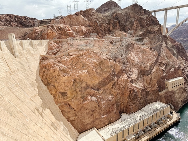 View of the top of the Hoover Dam