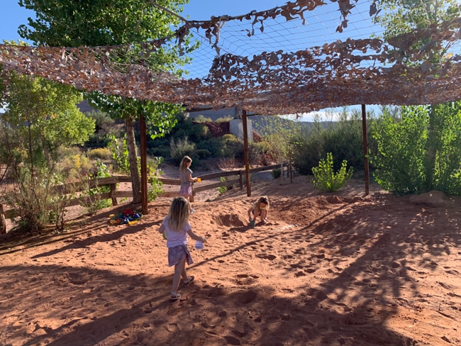 Kids playing at the playground at Moab Giants