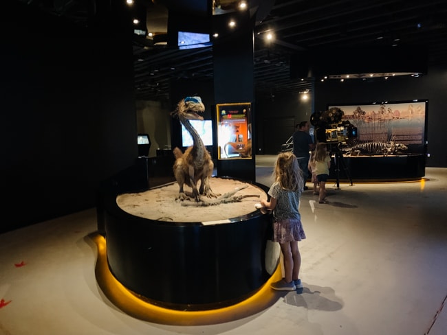 My daughter exploring the Moab Giants museum