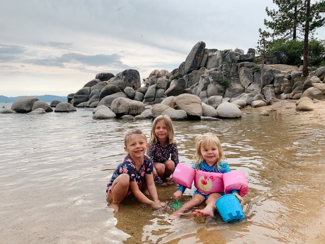 My kids swimming in Lake Tahoe