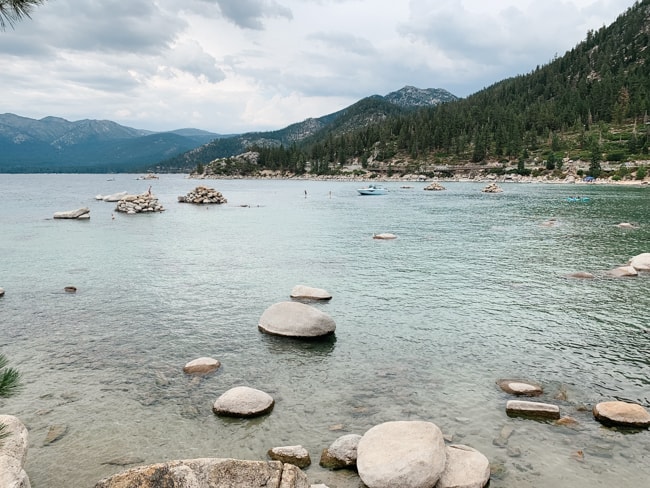 Boats in the water in Lake Tahoe