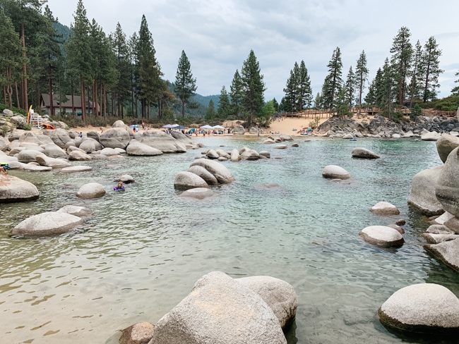 Rocks in the water at Lake Tahoe