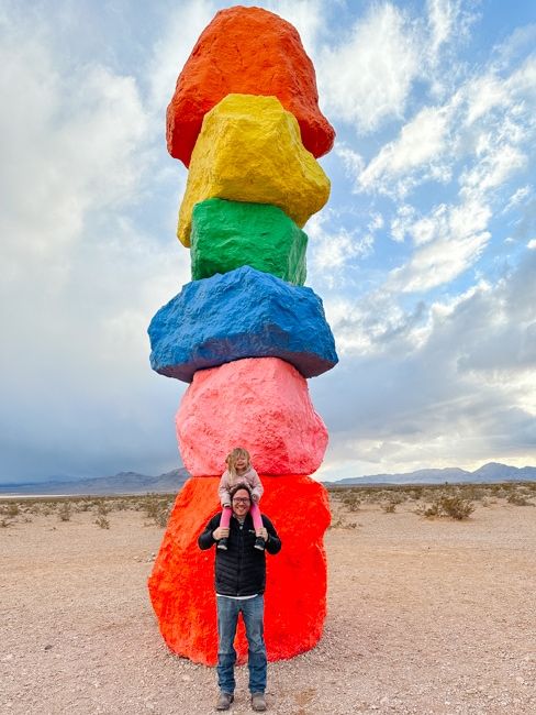 My husband and daughter standing in front of one of the rock formations