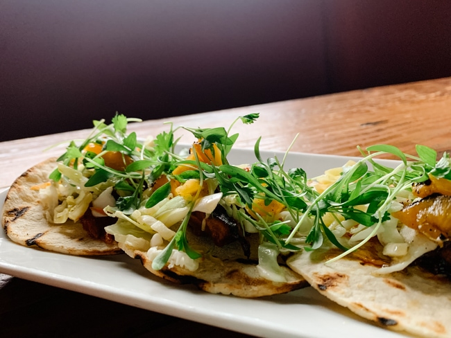 Plate of tacos at Edgewood Restaurant, a great place to eat while exploring things to do in South Lake Tahoe.