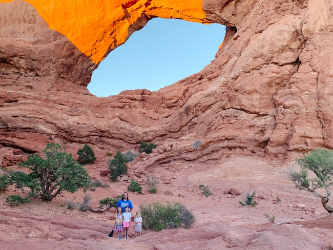 My family enjoying the hiking trails in Arches National Park