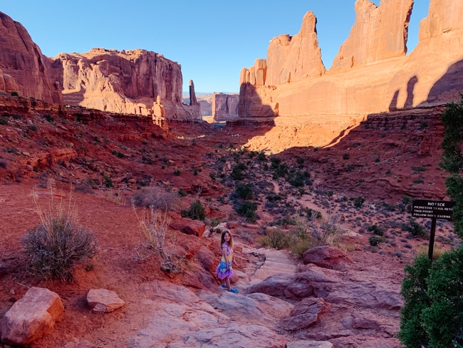 The Park Avenue Viewpoint is one of the easiest things to do in Arches National Park