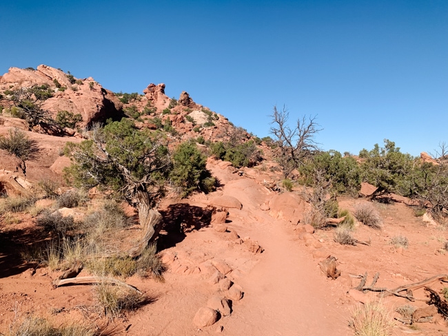 The Upheaval Dome hiking trail