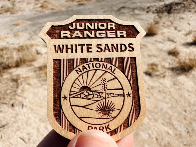 Junior Ranger badge from White Sands National Park