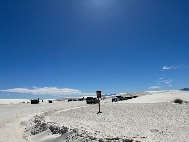 Parking area for the backcountry camping trail