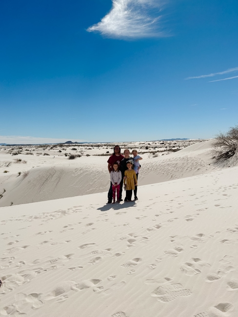 My family hiking, one of the fun things to do in White Sands National Park