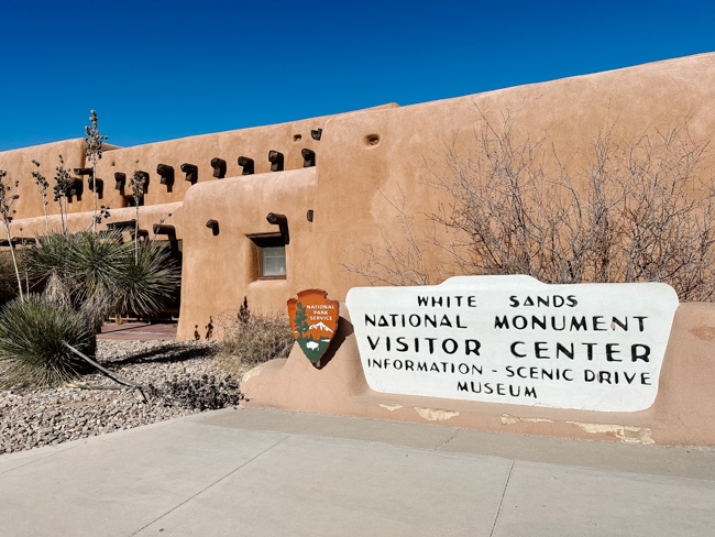 Sign at the White Sands National Park Visitor Center