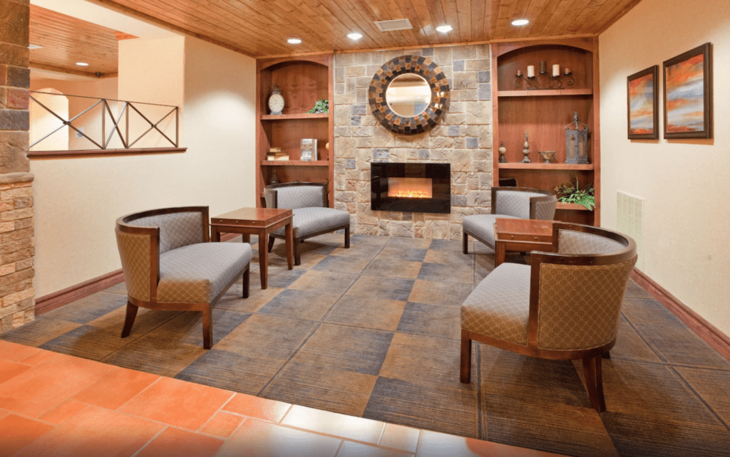 The lobby area at Holiday Inn Express & Suites Las Cruces North, one of the best hotels near White Sands National Park.