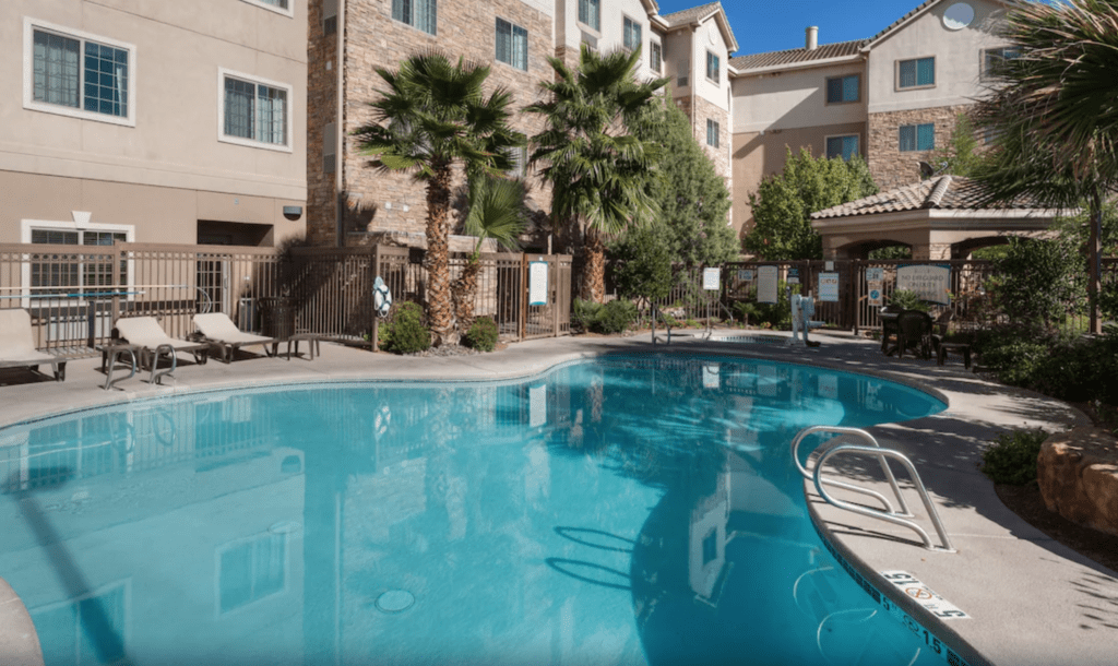 Swimming pool at Staybridge Suites Las Cruces, one of the top hotels near White Sands National Park.