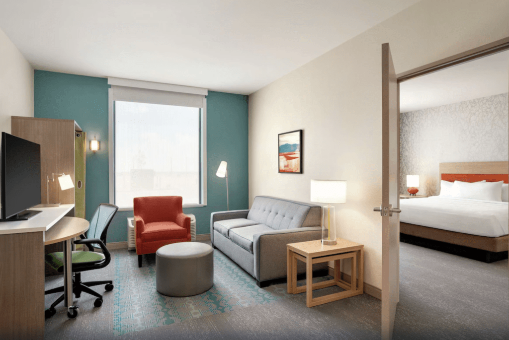 Staying room at Home2 Suites by Hilton Alamogordo.