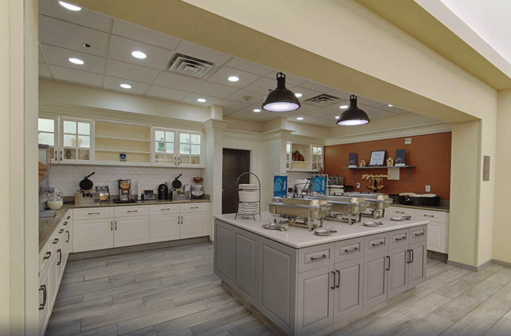 Breakfast area at Homewood Suites by Hilton Las Vegas Airport, one of the best hotels near the Las Vegas Airport.