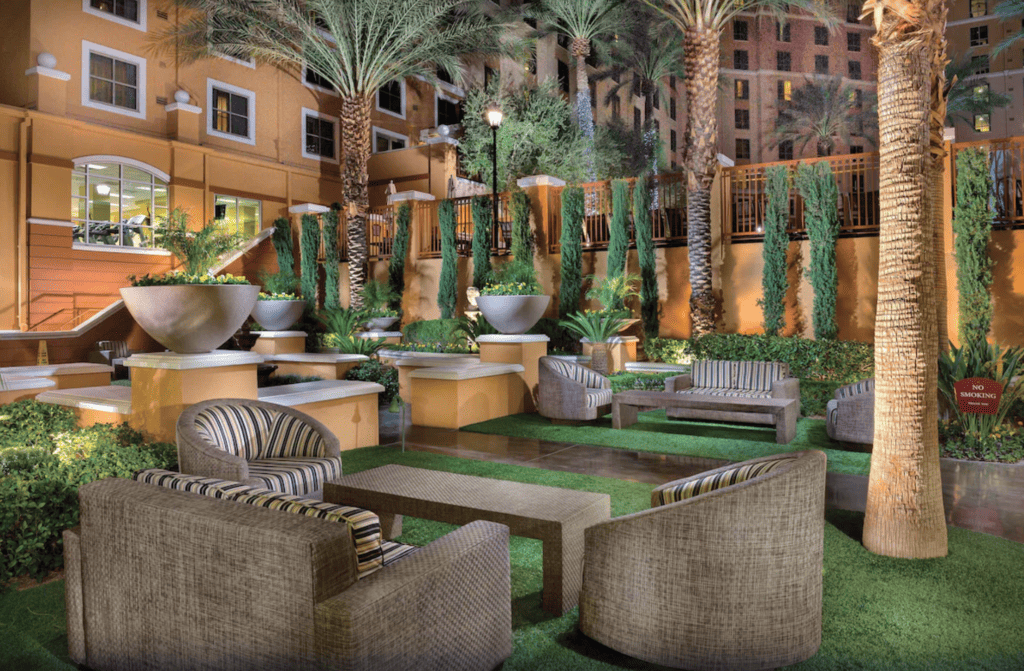 Outdoor courtyard at Club Wyndham Grand Desert.