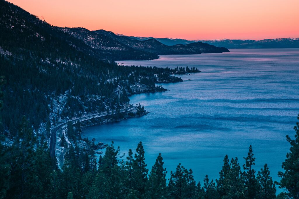 Sunset at a lake in Northern California