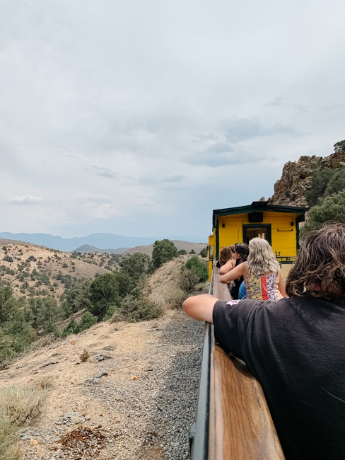Riding the railroad in Truckee, Nevada