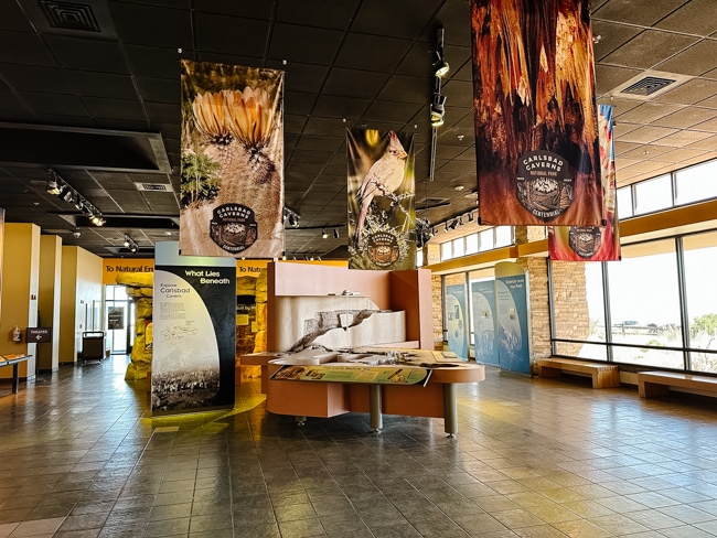 Reading the exhibits is one of the fun things to do in Carlsbad Caverns