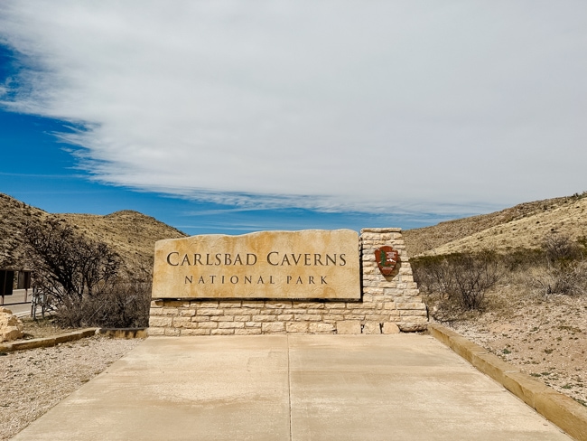 Sign for Carlsbad Caverns National Park