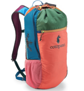 A multi-colored, lightweight hiking bag to use while exploring things to do in South Lake Tahoe.