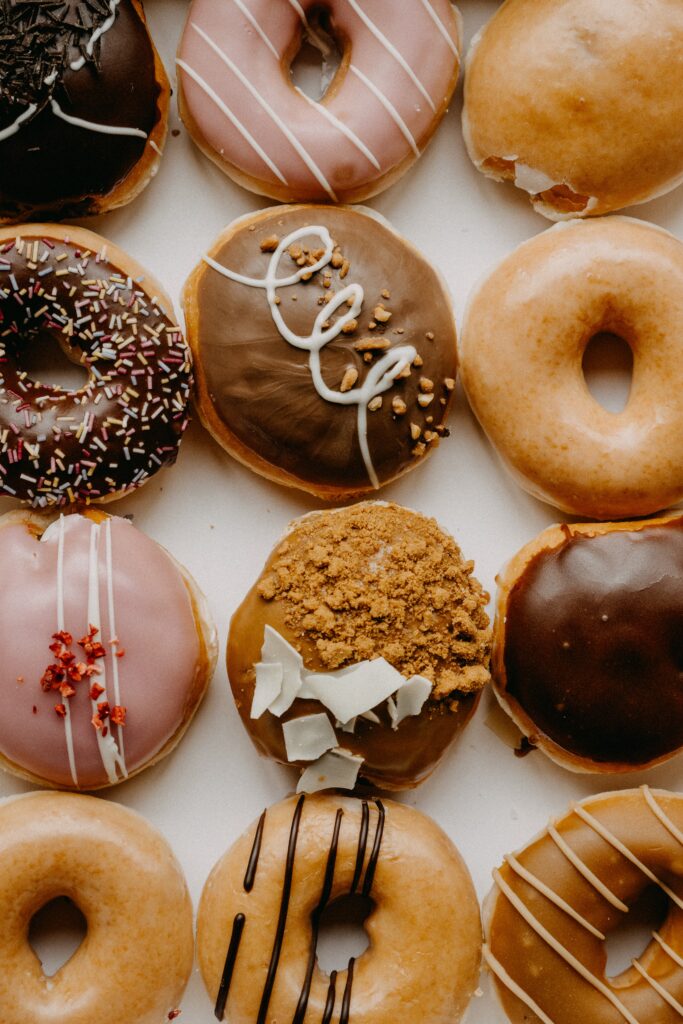 Variety of donuts