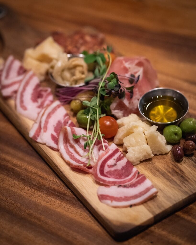 Meat and cheese board served on one of the Las Vegas food tours