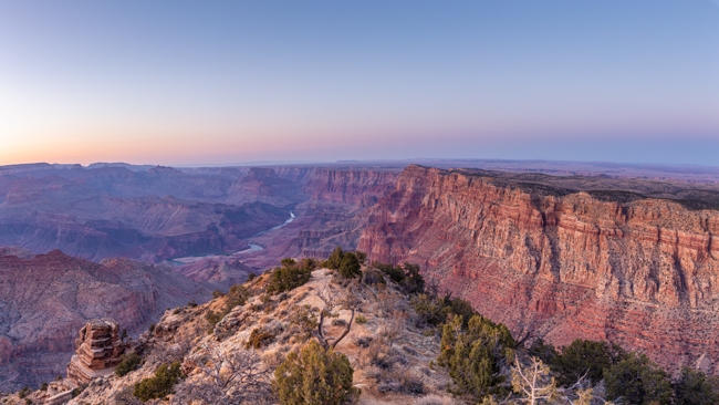 View of the Grand Canyon at sunset