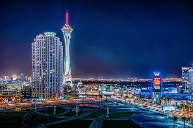View of the Las Vegas strip in December.