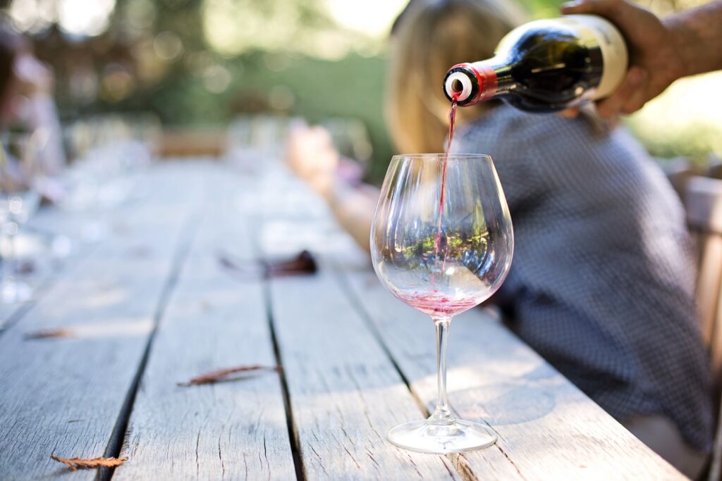 Wine being poured during a Sedona Vortex tour