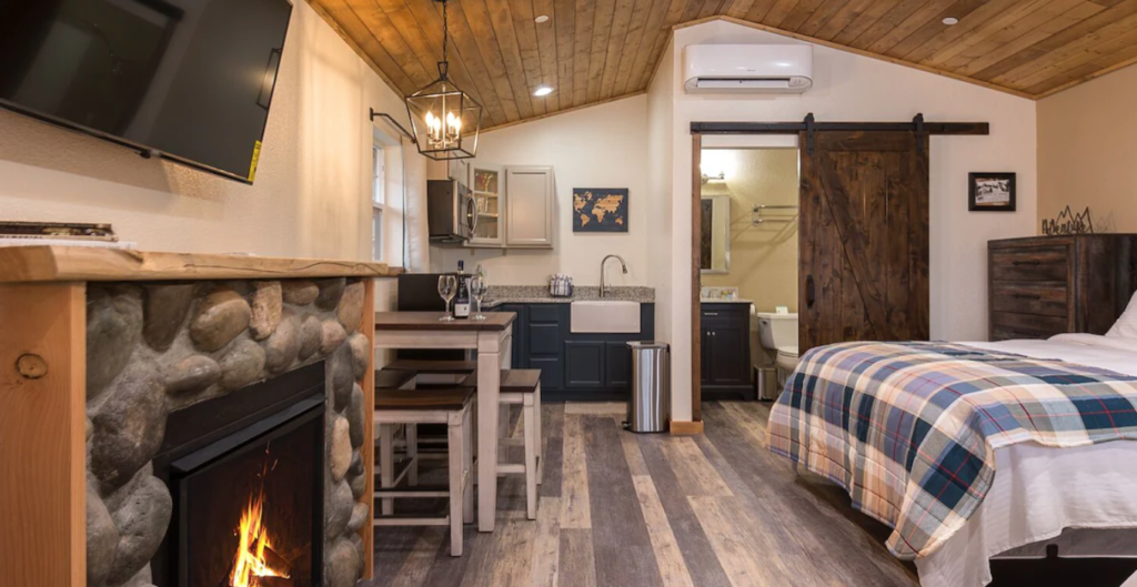 Staying room at Woodland Inns, one of the best places to stay when visiting Forks, Washington.